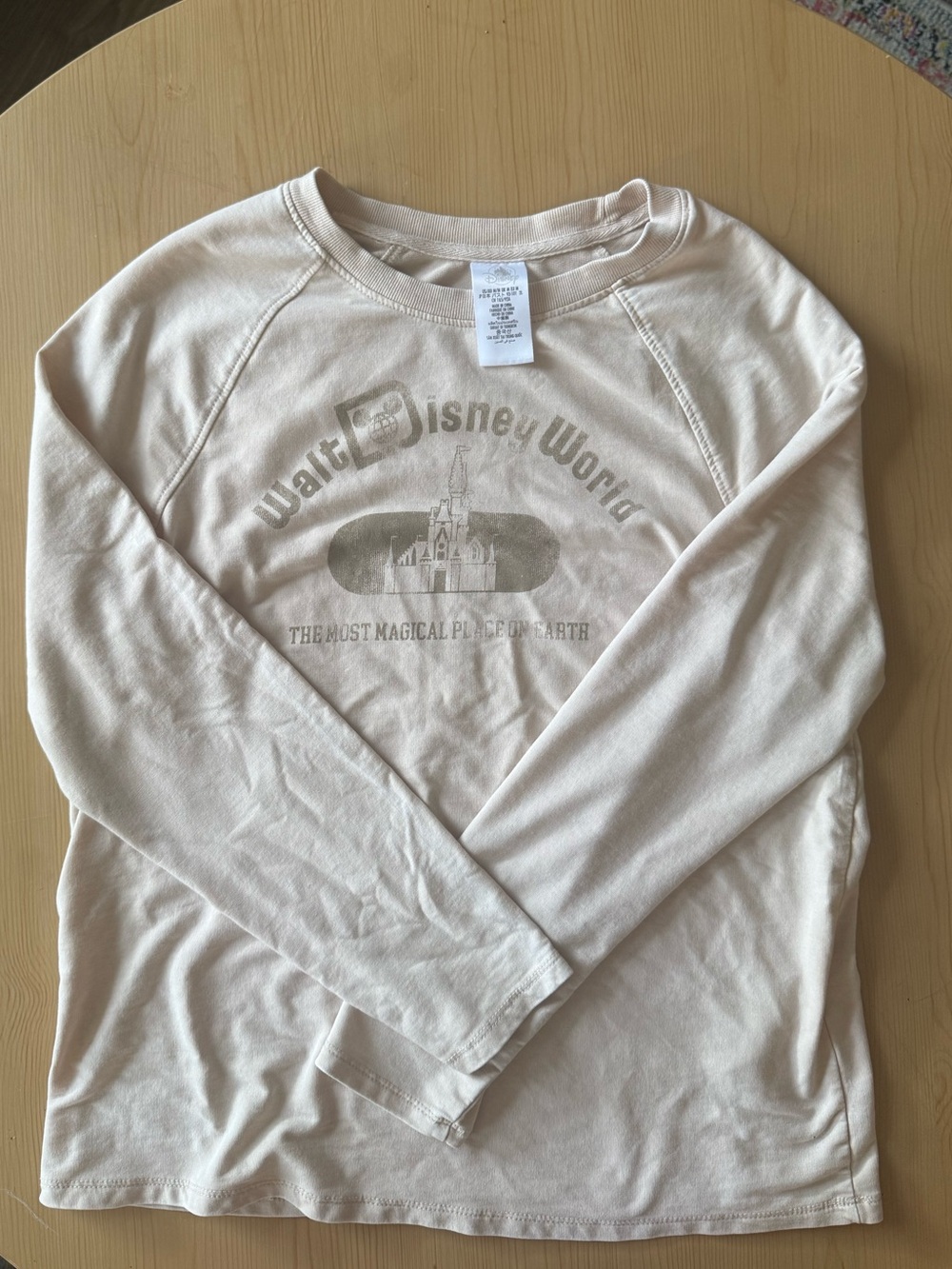 Disney Beige Walt Disney World Castle Graphic Long Sleeve